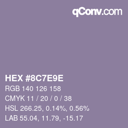 Color code: HEX #8C7E9E | qconv.com