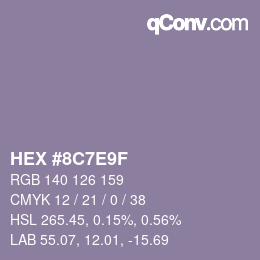 Color code: HEX #8C7E9F | qconv.com
