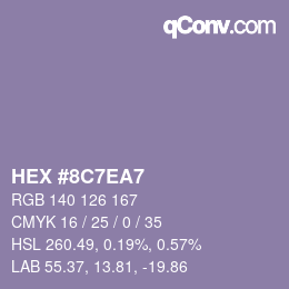 Color code: HEX #8C7EA7 | qconv.com