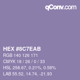 Código de color: HEX #8C7EAB | qconv.com