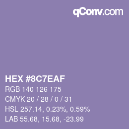 カラーコード: HEX #8C7EAF | qconv.com