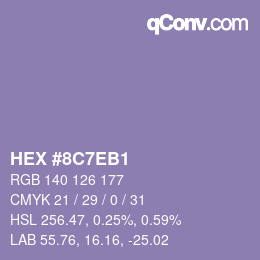 Color code: HEX #8C7EB1 | qconv.com