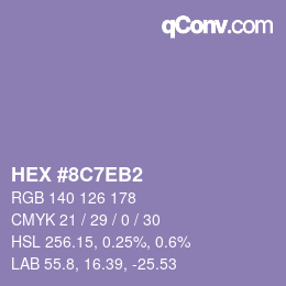 カラーコード: HEX #8C7EB2 | qconv.com