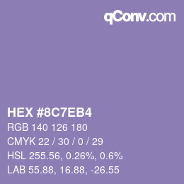 Color code: HEX #8C7EB4 | qconv.com
