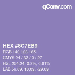 Color code: HEX #8C7EB9 | qconv.com