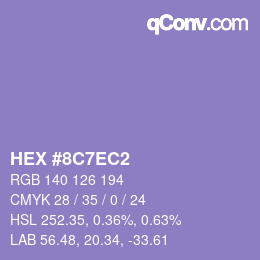 Color code: HEX #8C7EC2 | qconv.com