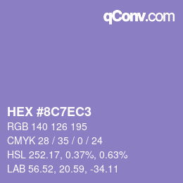 カラーコード: HEX #8C7EC3 | qconv.com