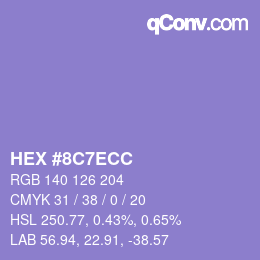 Color code: HEX #8C7ECC | qconv.com