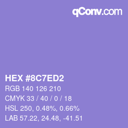 カラーコード: HEX #8C7ED2 | qconv.com