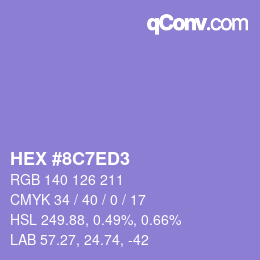 カラーコード: HEX #8C7ED3 | qconv.com