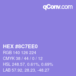 Color code: HEX #8C7EE0 | qconv.com