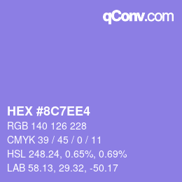 カラーコード: HEX #8C7EE4 | qconv.com