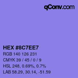 Color code: HEX #8C7EE7 | qconv.com