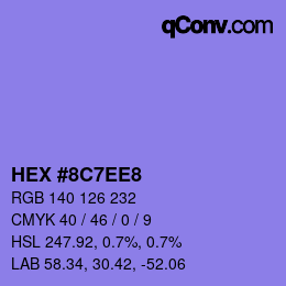 カラーコード: HEX #8C7EE8 | qconv.com