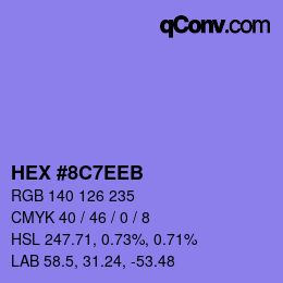 カラーコード: HEX #8C7EEB | qconv.com