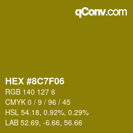 Color code: HEX #8C7F06 | qconv.com