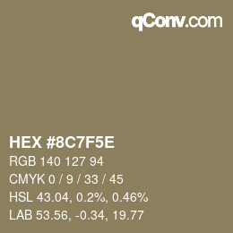 Código de color: HEX #8C7F5E | qconv.com