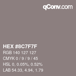 Color code: HEX #8C7F7F | qconv.com