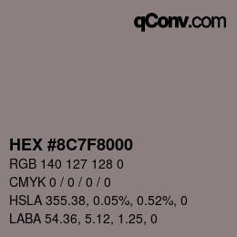 Color code: HEX #8C7F8000 | qconv.com