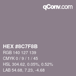 Color code: HEX #8C7F8B | qconv.com