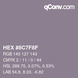Color code: HEX #8C7F8F | qconv.com