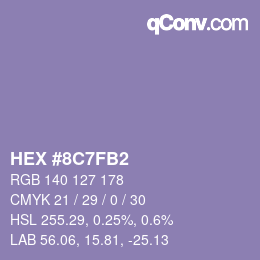 Color code: HEX #8C7FB2 | qconv.com