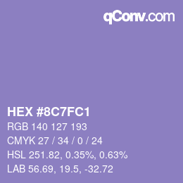 Color code: HEX #8C7FC1 | qconv.com