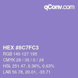 カラーコード: HEX #8C7FC3 | qconv.com