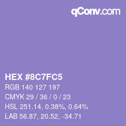 Color code: HEX #8C7FC5 | qconv.com