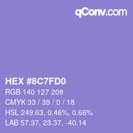 Color code: HEX #8C7FD0 | qconv.com