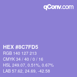 カラーコード: HEX #8C7FD5 | qconv.com