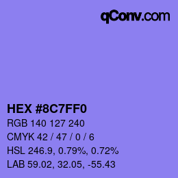 カラーコード: HEX #8C7FF0 | qconv.com