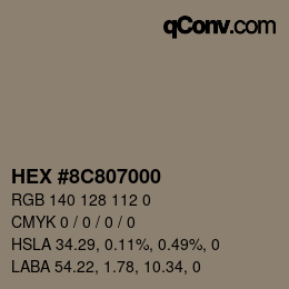Color code: HEX #8C807000 | qconv.com