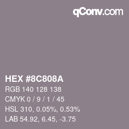 Color code: HEX #8C808A | qconv.com