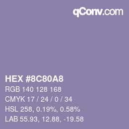 カラーコード: HEX #8C80A8 | qconv.com