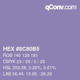 カラーコード: HEX #8C80B5 | qconv.com