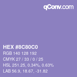 Color code: HEX #8C80C0 | qconv.com