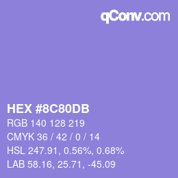 カラーコード: HEX #8C80DB | qconv.com