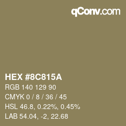 颜色代码: HEX #8C815A | qconv.com