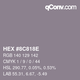 Color code: HEX #8C818E | qconv.com