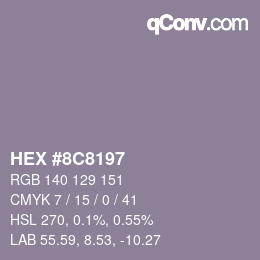 Color code: HEX #8C8197 | qconv.com