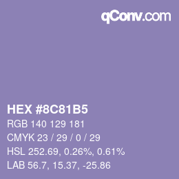 Color code: HEX #8C81B5 | qconv.com