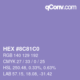 Color code: HEX #8C81C0 | qconv.com