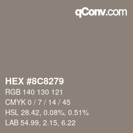 Color code: HEX #8C8279 | qconv.com