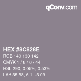 Color code: HEX #8C828E | qconv.com