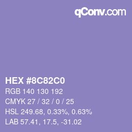 Color code: HEX #8C82C0 | qconv.com