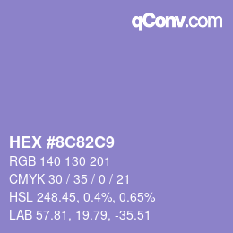 カラーコード: HEX #8C82C9 | qconv.com