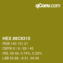 Color code: HEX #8C8315 | qconv.com