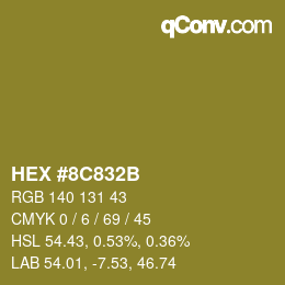 Color code: HEX #8C832B | qconv.com