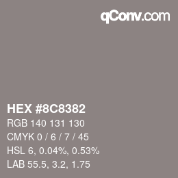 Color code: HEX #8C8382 | qconv.com